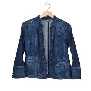 Ann Taylor Womens 2 Button Front 3/4 Sleeve Jean Jacket